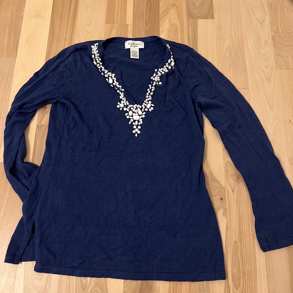 Katherine New York Blue beaded top - Picture 1 of 2
